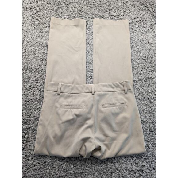 Express Pants Women 0 Beige Classiccore Editor Dress Preppy Flat Front Straight - Picture 1 of 9